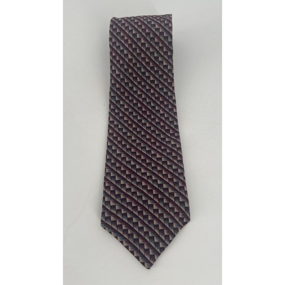 Franco Fossi Mens Geometric Silk Tie Italy Multicolor Pattern Elegant & Stylish